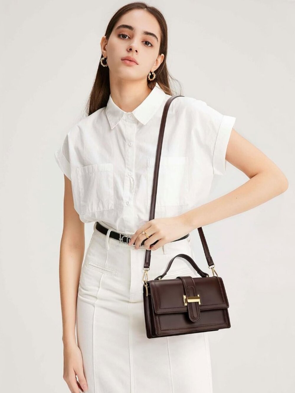 Crossbody Bag for Women, Top Handle Purse Small Designer Handbag | Adjustable Sh - Picture 2 of 7